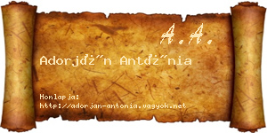 Adorján Antónia névjegykártya